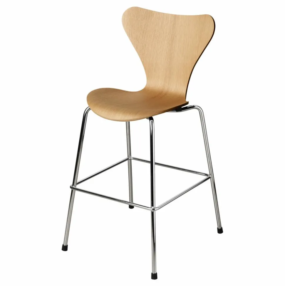 3177 Sjuan Junior stol krom Lacquered oak veneer
