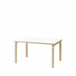 Aalto 82B matbord Vit laminat-Björkben