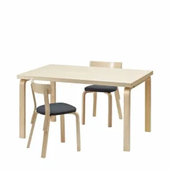 Aalto 82B matbord Vit laminat-Björkben