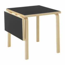 Aalto Table foldable DL81C matbord Top black linoleum-natural lacquered