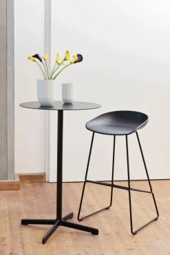 About a Stool 38 High barstol 2.0 Svart-svart stålstativ