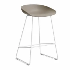 About a Stool 38 Low barstol 2.0 Khaki-vitt stålstativ