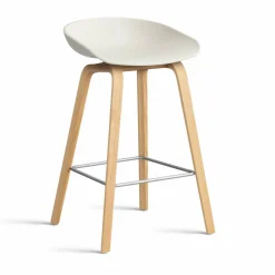 About a Stool 32 Low barstol lackerat ekstativ 2.0 Melange cream-rostfritt stålstöd