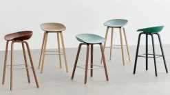 About a Stool 32 Low barstol lackerat ekstativ 2.0 Svart-rostfritt stålstöd