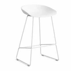 About a Stool 38 Low barstol 2.0 Vit-vitt stålstativ