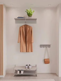 A-Coat rack hatthylla Soft grey