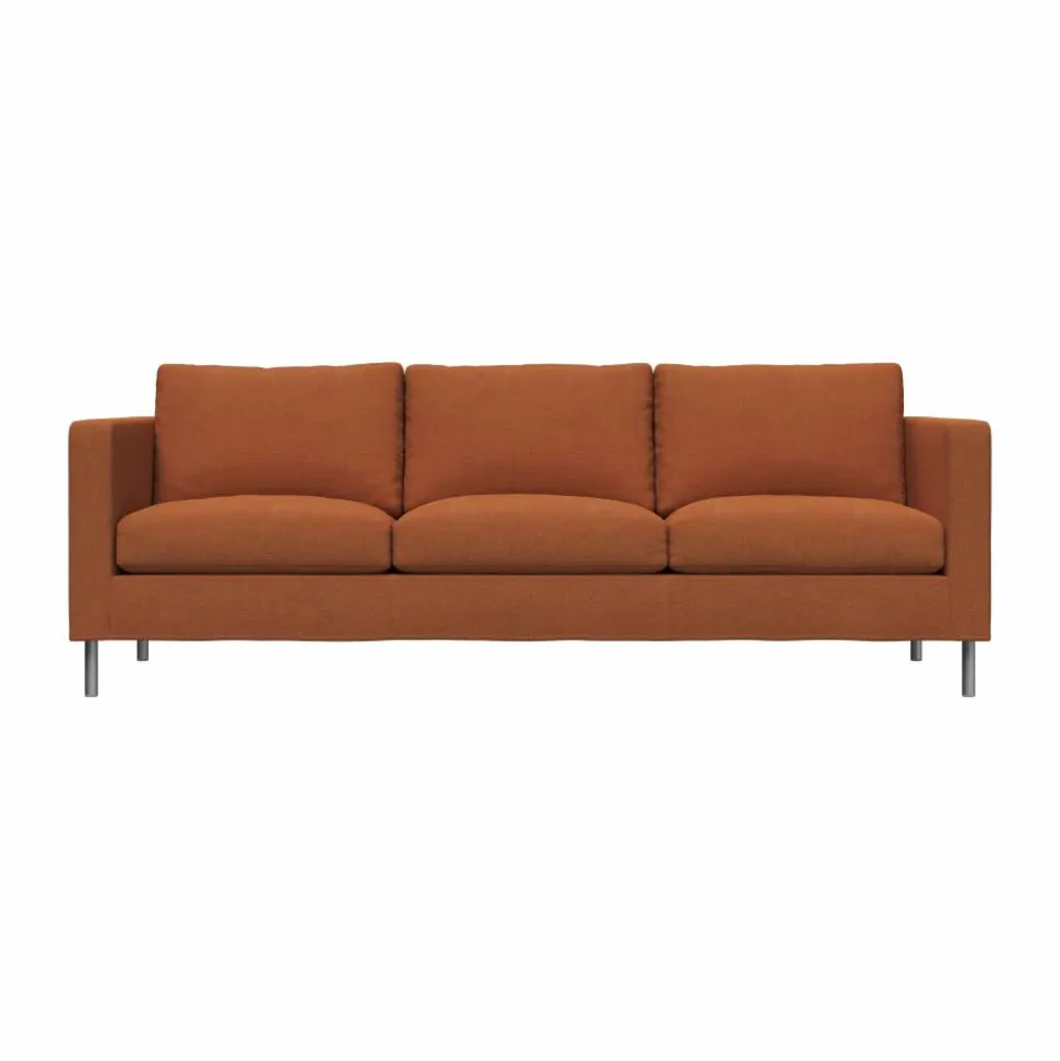 Alex 3-sits soffa Tyg Hiro Rustred-aluminiumben