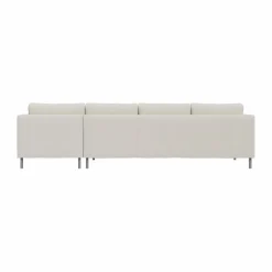 Alex 3-sits soffa chaise lounge höger Tyg Hiro White-aluminiumben