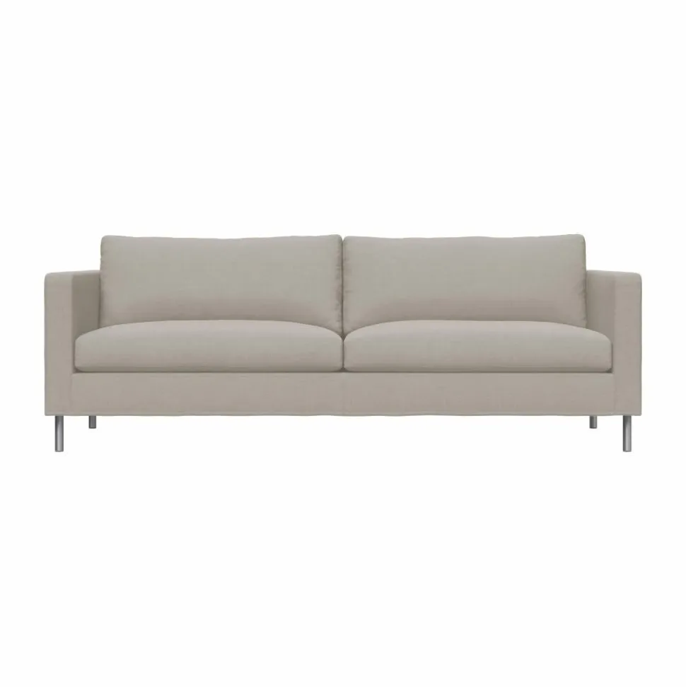 Alex 2 5-sits soffa Tyg Hiro Sand-aluminiumben