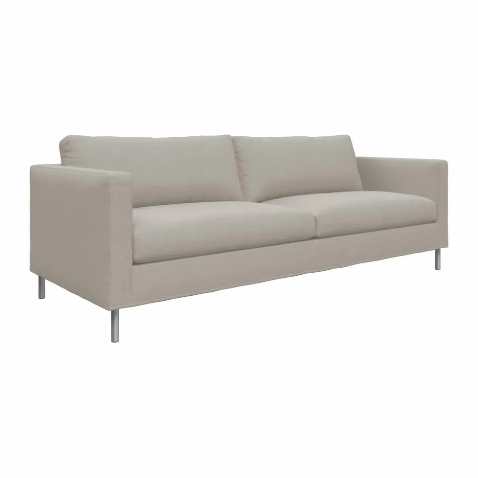 Alex 2 5-sits soffa Tyg Hiro Sand-aluminiumben