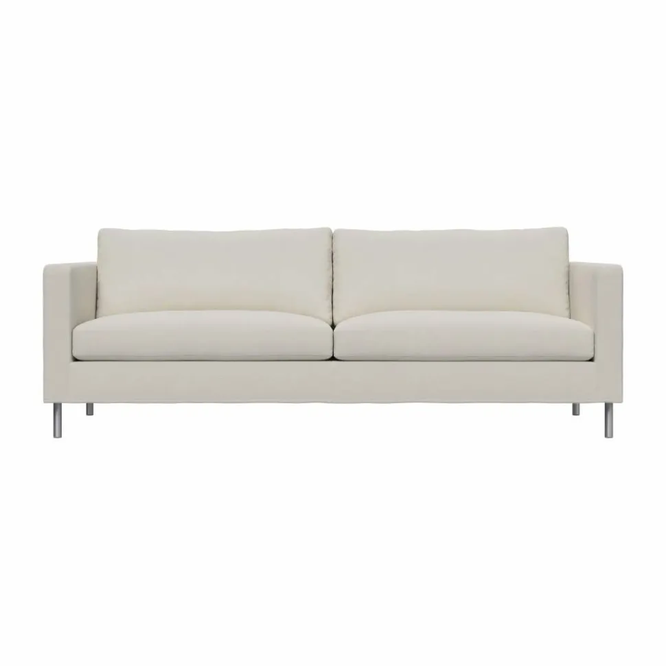 Alex 2 5-sits soffa Tyg Hiro White-aluminiumben