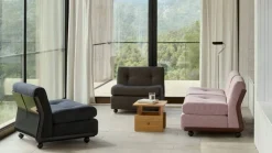 Amanta soffmodul Anthracite-turf blue red mélange 1-sits/fåtölj