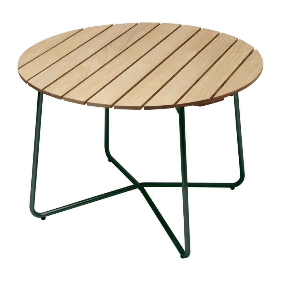 9A matbord Oljad furu-grön Ø100 cm