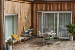 9A matbord Teak-varmförzinkat stativ Ø120 cm