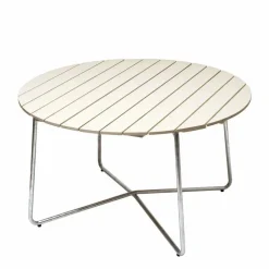 9A matbord Vitlackad ek-varmförzinkat stativ Ø120 cm