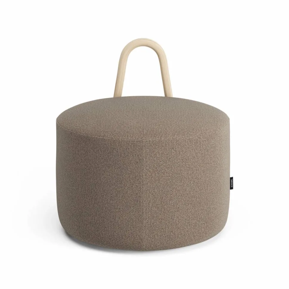 Amstelle puff mellan med hjul ek naturlack Main Line Flax 23
