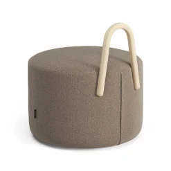 Amstelle puff mellan med hjul ek naturlack Main Line Flax 23