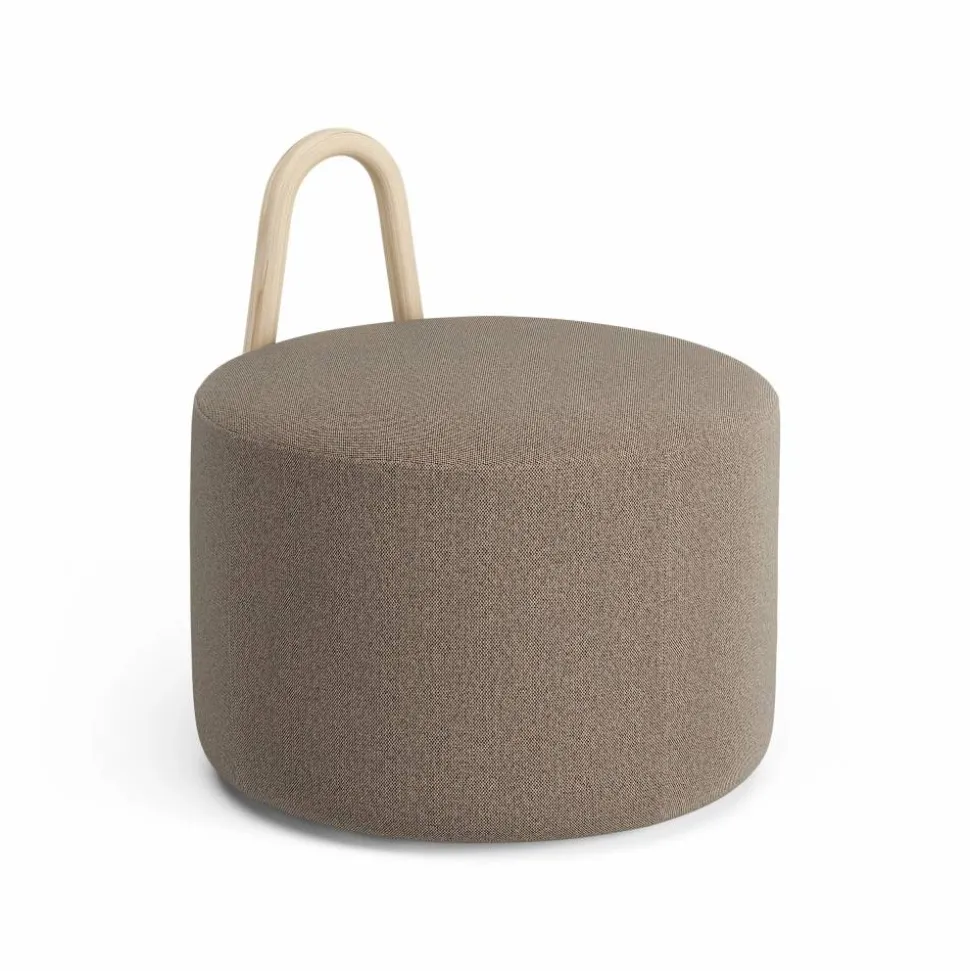 Amstelle puff mellan med hjul ek naturlack Main Line Flax 23