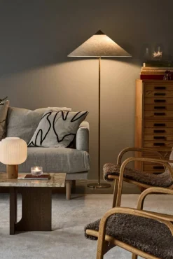 Androgyne loungebord Sand/kunis breccia-mörkbetsat ekstativ