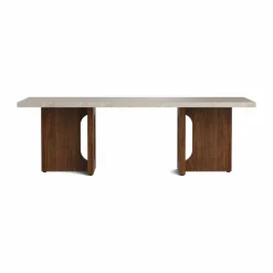 Androgyne loungebord Sand/kunis breccia-valnötsstativ