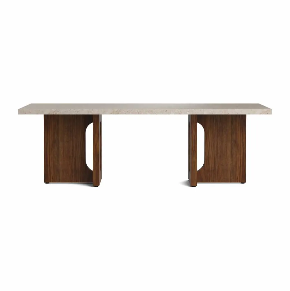 Androgyne loungebord Sand/kunis breccia-valnötsstativ