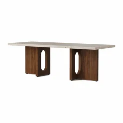 Androgyne loungebord Sand/kunis breccia-valnötsstativ