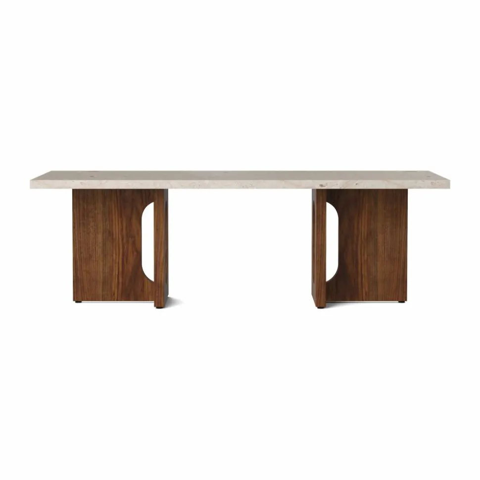 Androgyne loungebord Sand/kunis breccia-valnötsstativ
