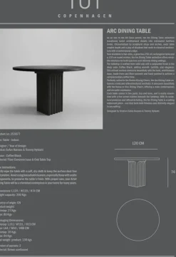 Arc matbord Ø120 cm Coffee black oak