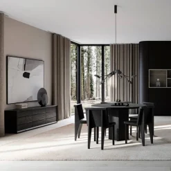 Arc matbord Ø120 cm Coffee black oak