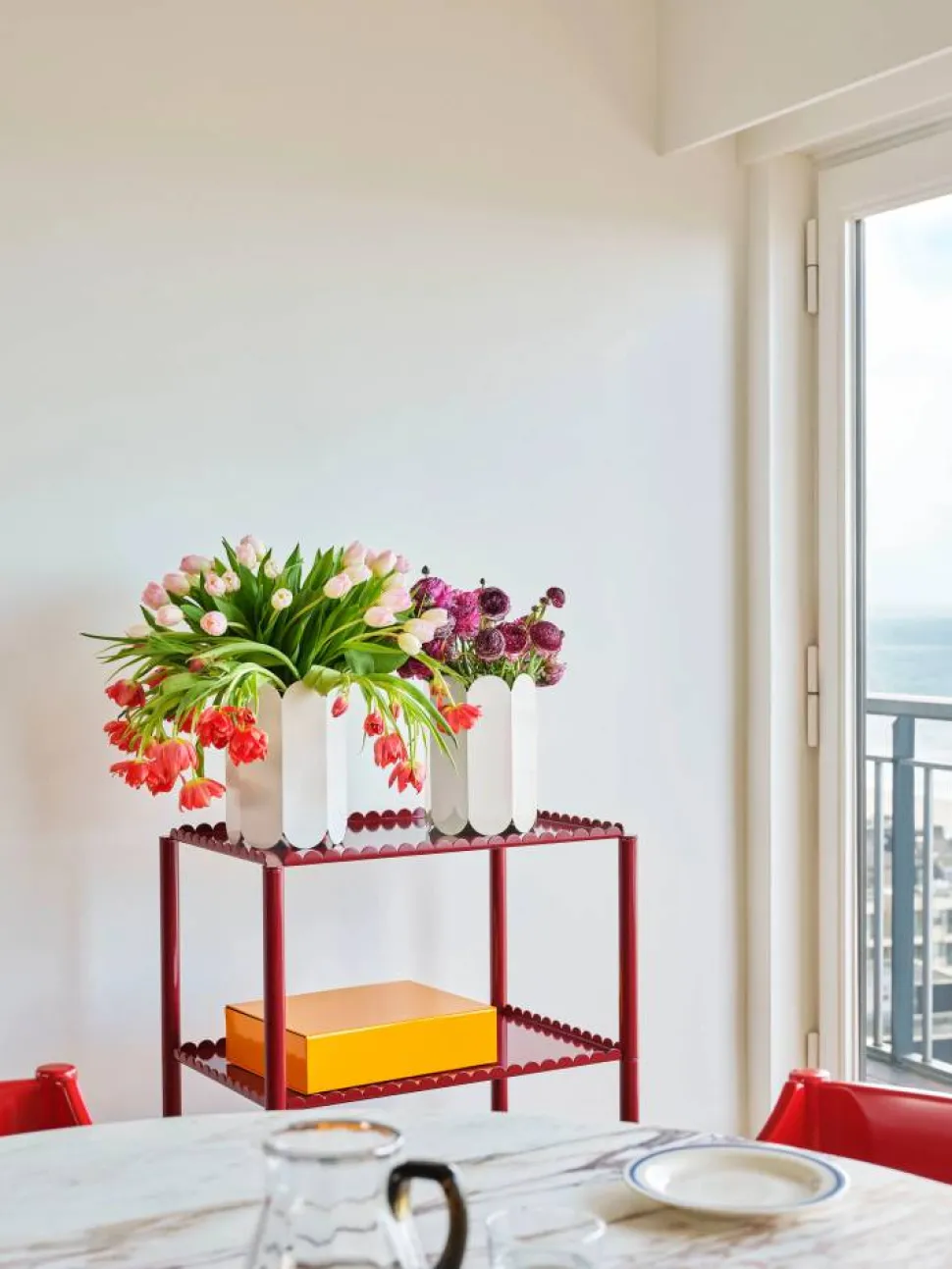 Arcs Trolley High serveringsvagn Auburn red