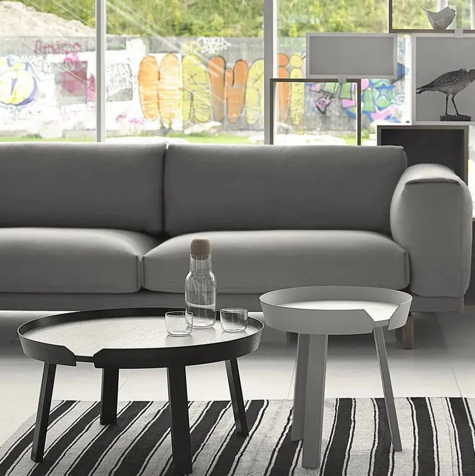 Around sidobord small Grey