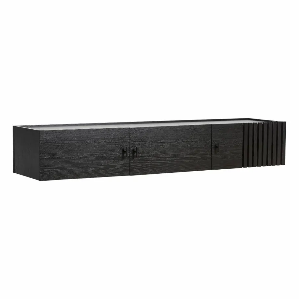 Array sideboard väggmonterad 150 cm Svartmålad ek
