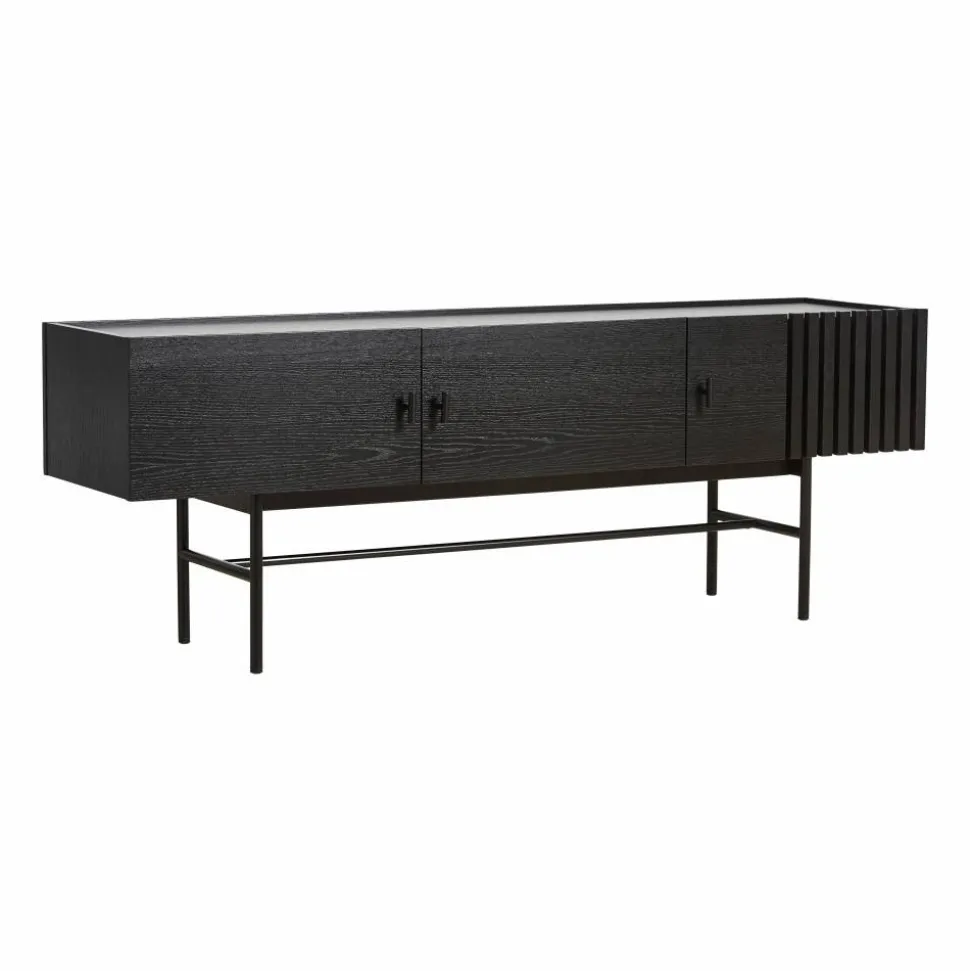 Array sidobord låg 150 cm Svartmålad ek