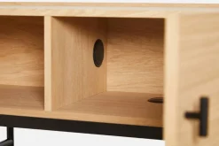 Array sidobord låg 150 cm Vitpigmenterad ek