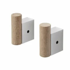 Attach klädhängare 2-pack Oak-Aluminum