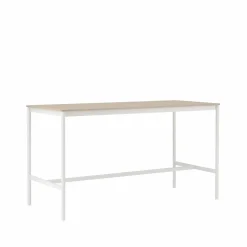 Base High barbord oak vitt stativ plywoodkant b85 l190 h105