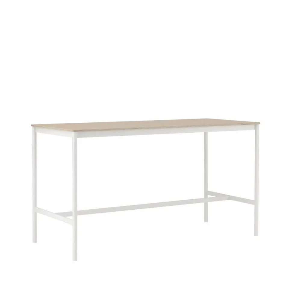 Base High barbord oak vitt stativ plywoodkant b85 l190 h105