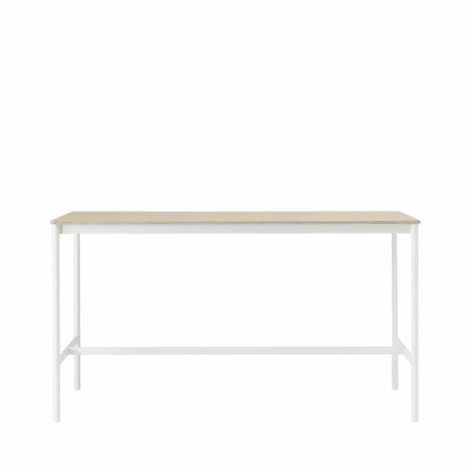 Base High barbord oak vitt stativ plywoodkant b85 l190 h105