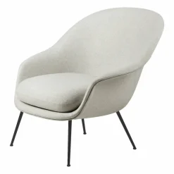 Bat Lounge Chair low back conic base Plain 0026-black-matt black