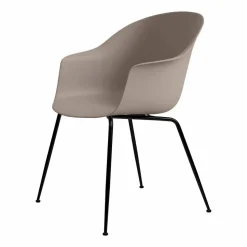 Bat stol plast svarta ben New Beige