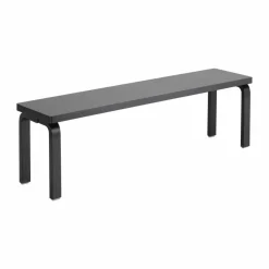 168B bänk Solid seat black lacquered