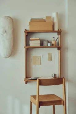 Beam Office Shelf hylla med skrivbord Deep brown pine 60x90 5x40 cm