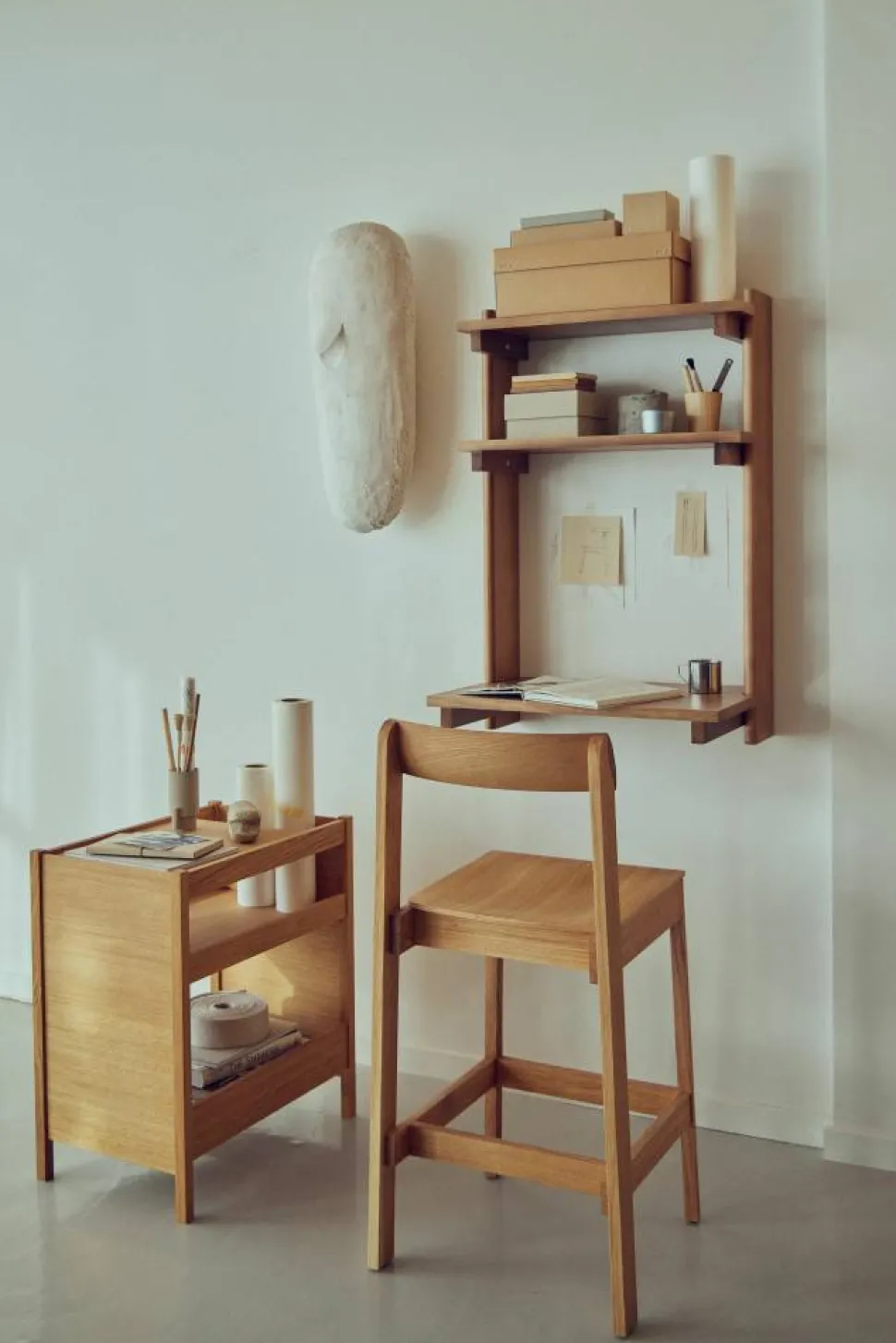 Beam Office Shelf hylla med skrivbord Deep brown pine 60x90 5x40 cm