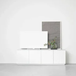 Beam sideboard vit lack sockel i oljad ek