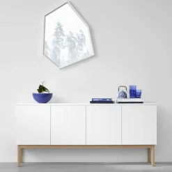 Beam sideboard vit lack sockel i oljad ek