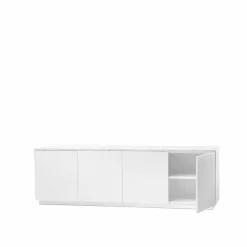Beam sideboard vit lack vit sockel toppskiva i carrara marmor