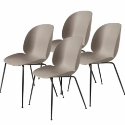 Beetle stol svarta ben 4-pack New Beige