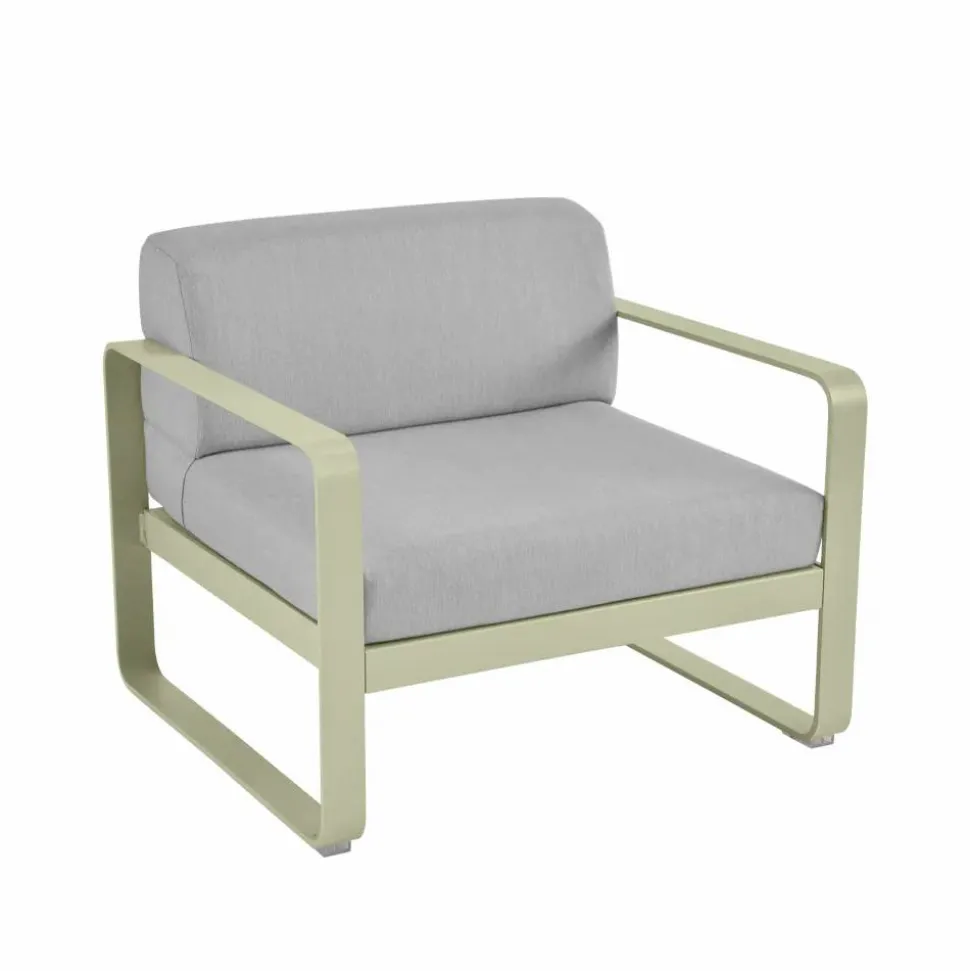 Bellevie fåtölj Willow green (grön) flannel grey dyna