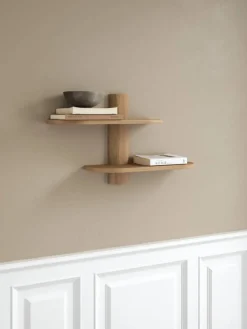 Bend vägghylla Oak 50x18x40 cm