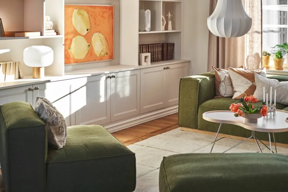 Bergsdal soffa Luiza Green 3975-ekbetsad ask 3-sits